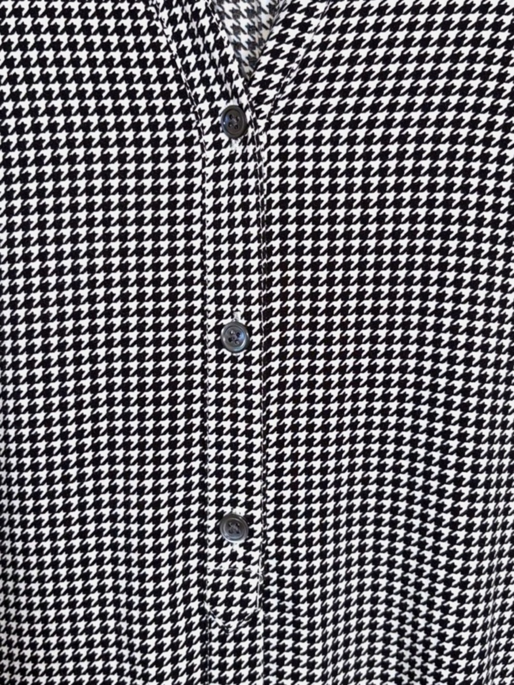 J Jill Large Black White Houndstooth Tunic Blouse Hidden Button Front - Picture 4 of 12